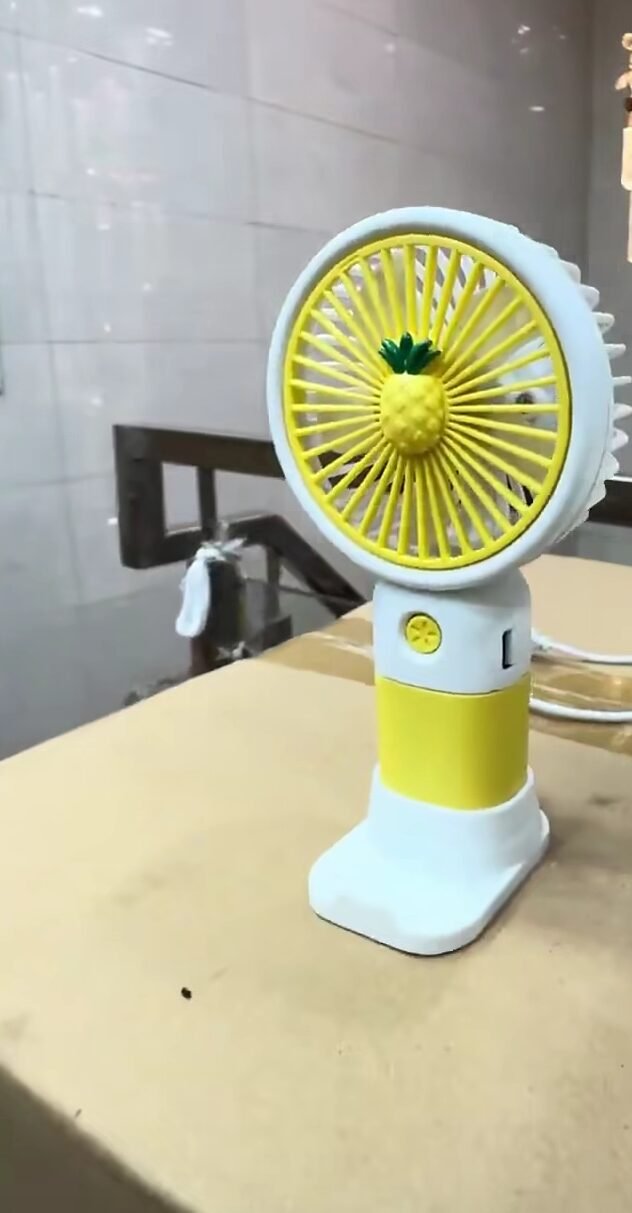 2-in-1 Rechargeable Mini Pineapple Handheld Fan with Detachable Base Dock | Portable Desktop Table Fan