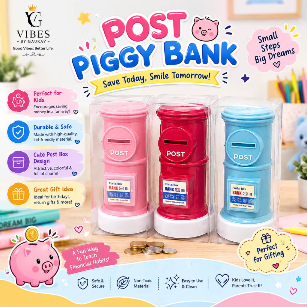 Kids Post Box Piggy Bank | Money Saving Box for Children