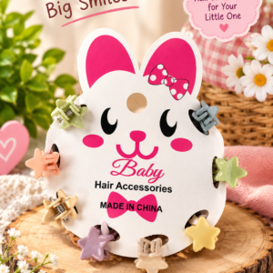Cute Baby Hair Clips Set for Girls | Star, Bow & Flower Shape Mini Hair Claw Clips | Multicolor Hair Accessories for Kids